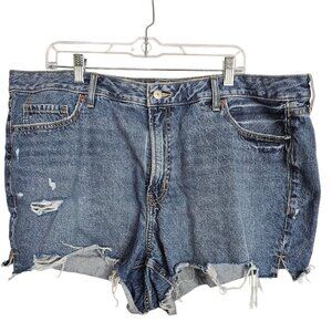 OLD NAVY OG Cut Off Frayed Jean Shorts MEDIUM WASH BLUE size 4 Distressed Retro
